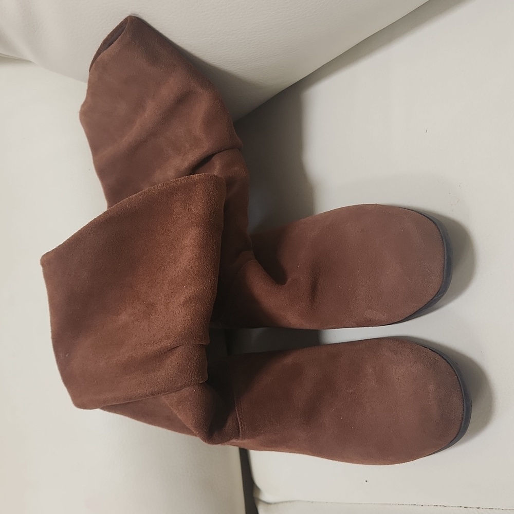 Brown suede leather upper size 81/2 booties